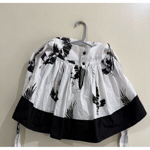 carbon soldier Women’s Black & White Floral Circle Skirt